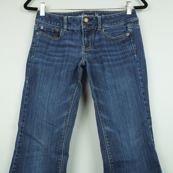 American Eagle Dark Wash Double Button Zipper Fly Stretch Artist Jeans Size 4 - Picture 3 of 8